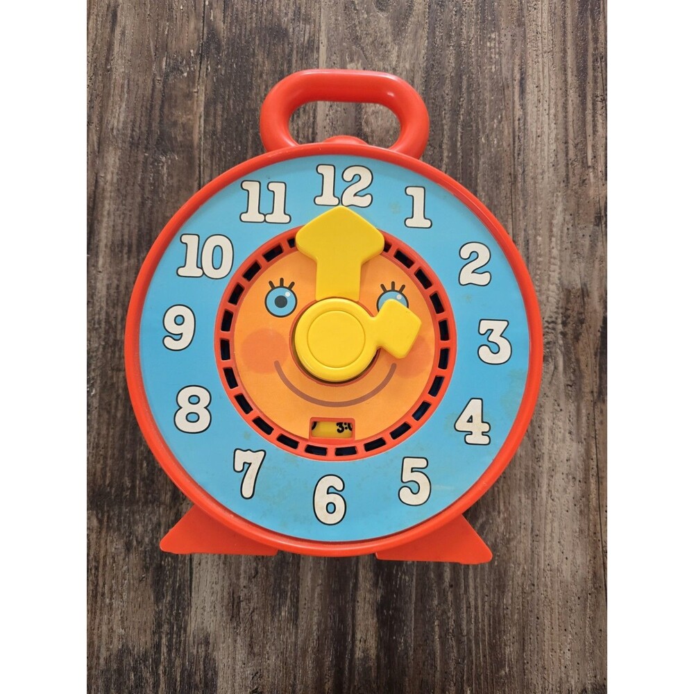 Vintage 1981 Mattel Learning Toy Clock With Pull String Working